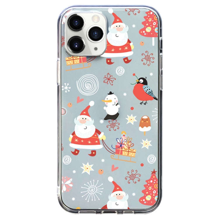 Christmas Colored Drawing Pattern High Transparent Soft TPU Phone Case, For iPhone 11 Pro