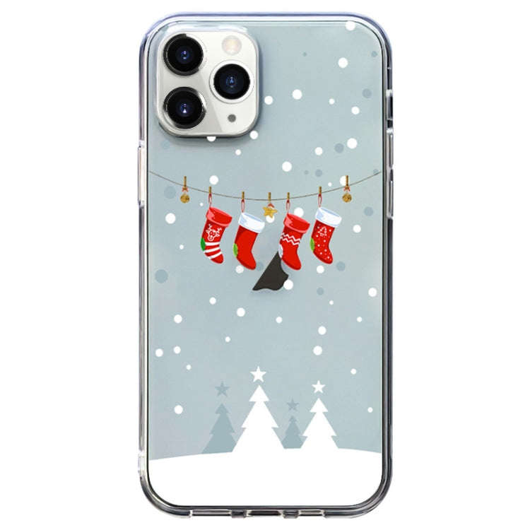 Christmas Colored Drawing Pattern High Transparent Soft TPU Phone Case, For iPhone 11 Pro