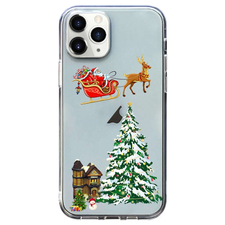 Christmas Colored Drawing Pattern High Transparent Soft TPU Phone Case, For iPhone 13 Pro, For iP...