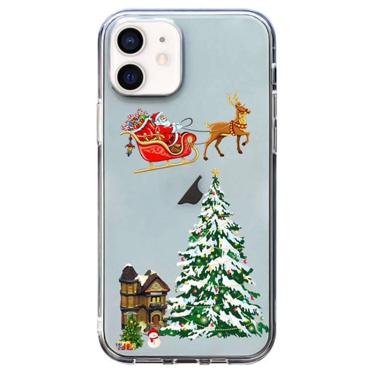 Christmas Colored Drawing Pattern High Transparent Soft TPU Phone Case, For iPhone 13 Pro, For iP...