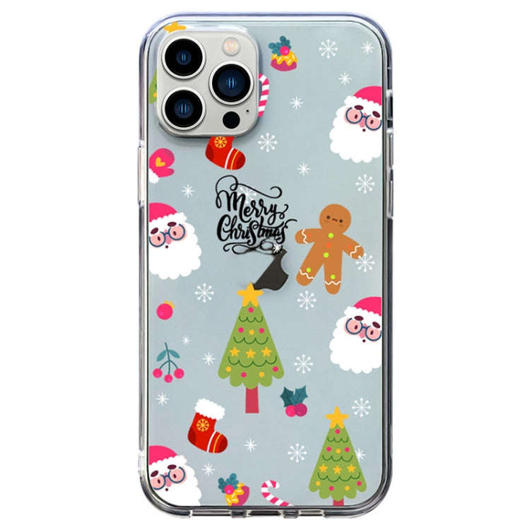 Christmas Colored Drawing Pattern High Transparent Soft TPU Phone Case, For iPhone 13 Pro, For iP...