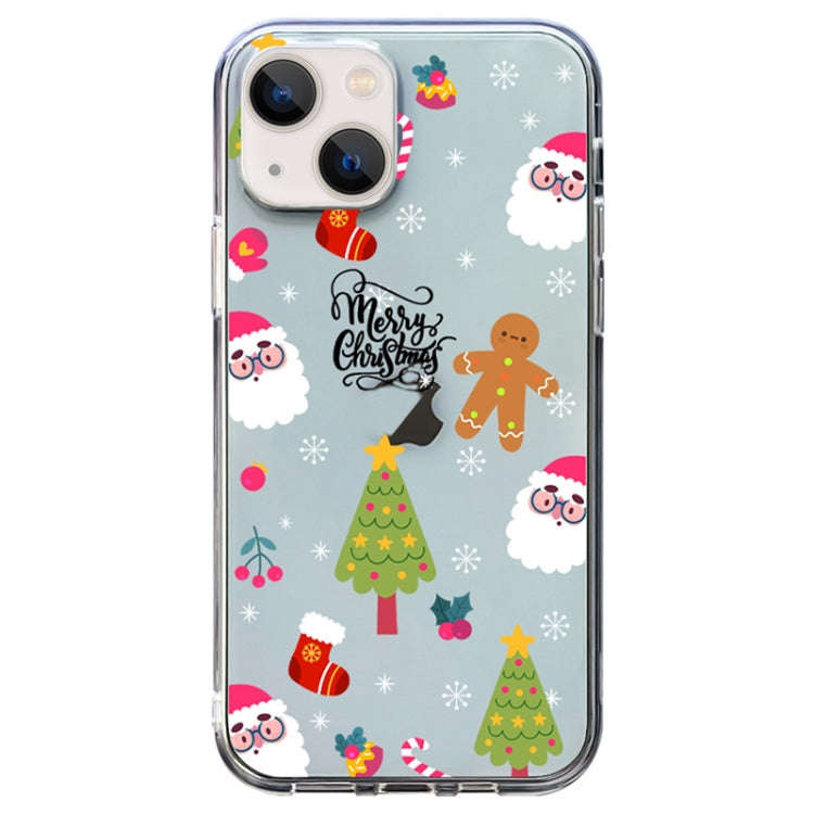 Christmas Colored Drawing Pattern High Transparent Soft TPU Phone Case, For iPhone 13 Pro, For iP...