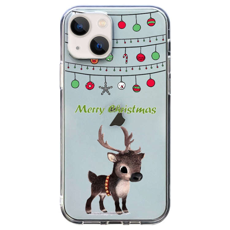 Christmas Colored Drawing Pattern High Transparent Soft TPU Phone Case, For iPhone 13 Pro, For iP...