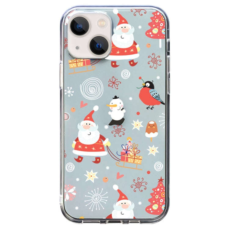 Christmas Colored Drawing Pattern High Transparent Soft TPU Phone Case, For iPhone 13 Pro, For iP...