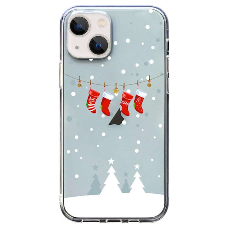 Christmas Colored Drawing Pattern High Transparent Soft TPU Phone Case, For iPhone 13 Pro, For iP...