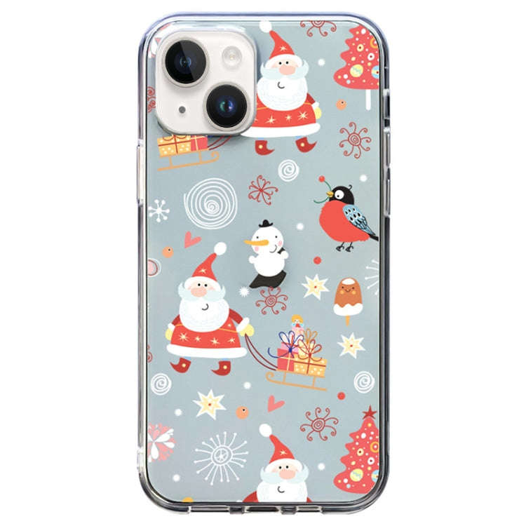 Christmas Colored Drawing Pattern High Transparent Soft TPU Phone Case, For iPhone 15 Pro Max, Fo...