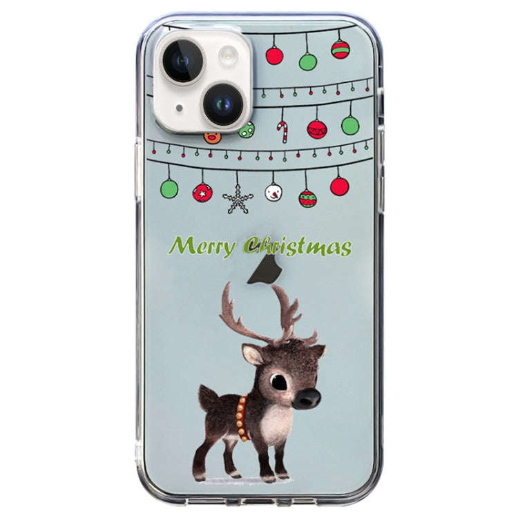 Christmas Colored Drawing Pattern High Transparent Soft TPU Phone Case, For iPhone 15 Pro Max, Fo...