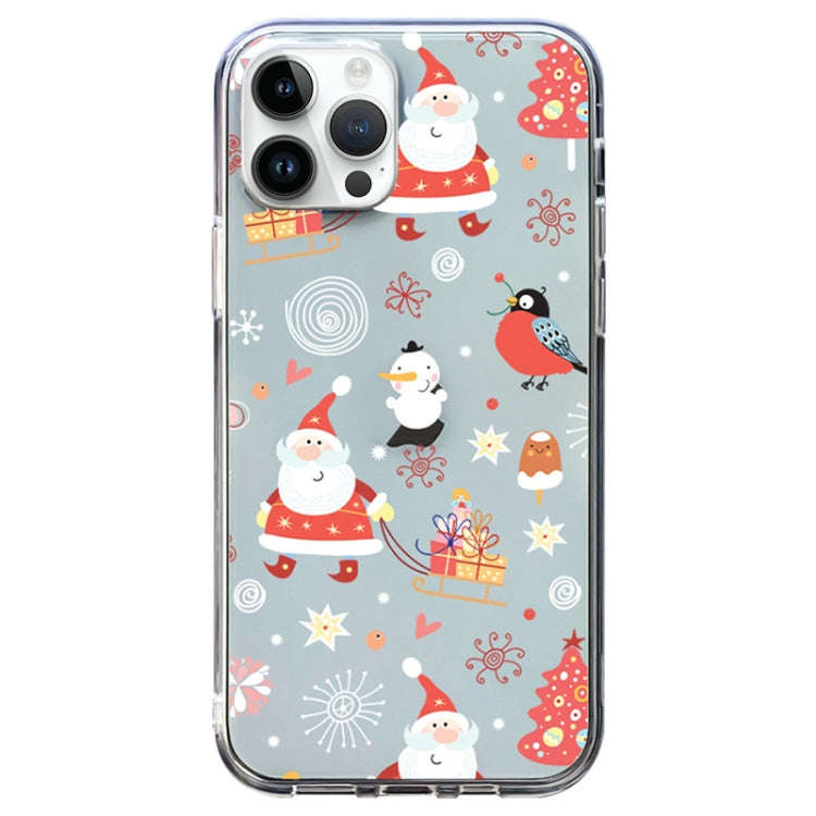 Christmas Colored Drawing Pattern High Transparent Soft TPU Phone Case, For iPhone 15 Pro Max, Fo...