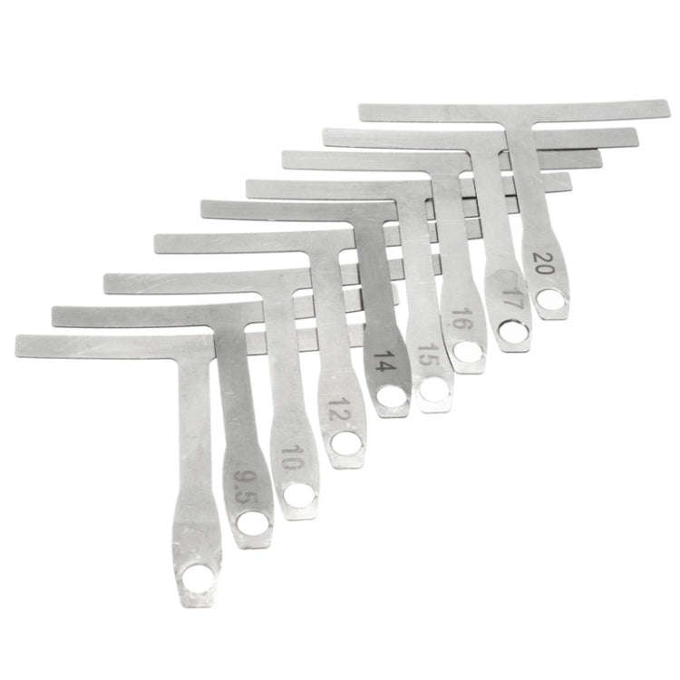 9 in 1 Guitar T-shaped ruler, Neck Fingerboard, Frets Radian, String Yard Radian, Adjustable Meas...