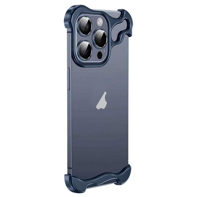 Frameless Metal Corner Pad Phone Case with Lens Film, For iPhone 13 Pro, For iPhone 13