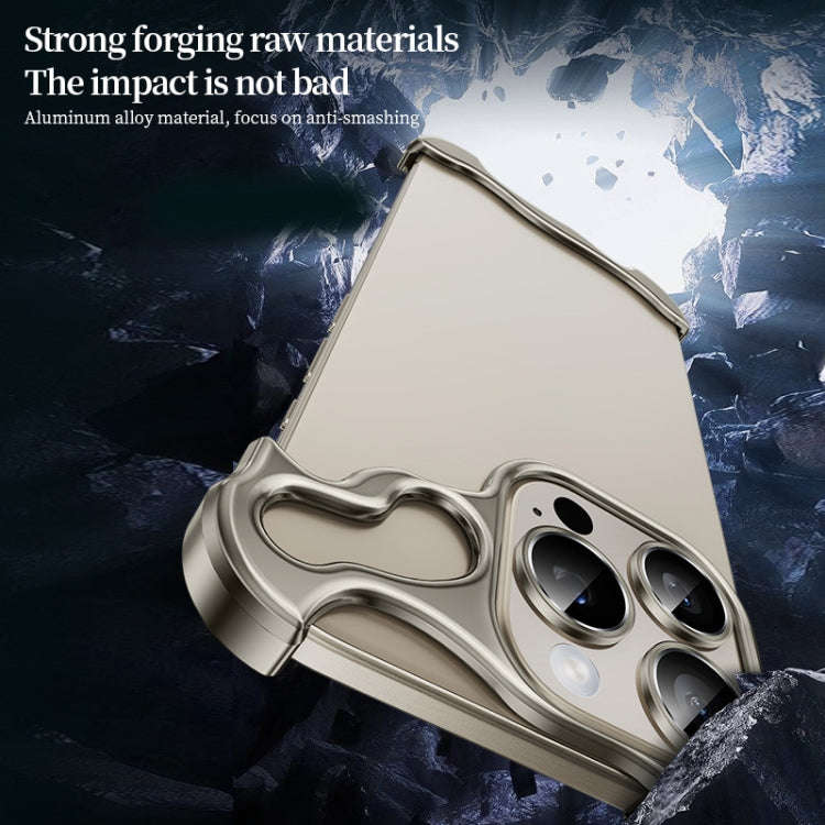 Frameless Metal Corner Pad Phone Case with Lens Film, For iPhone 13 Pro, For iPhone 13