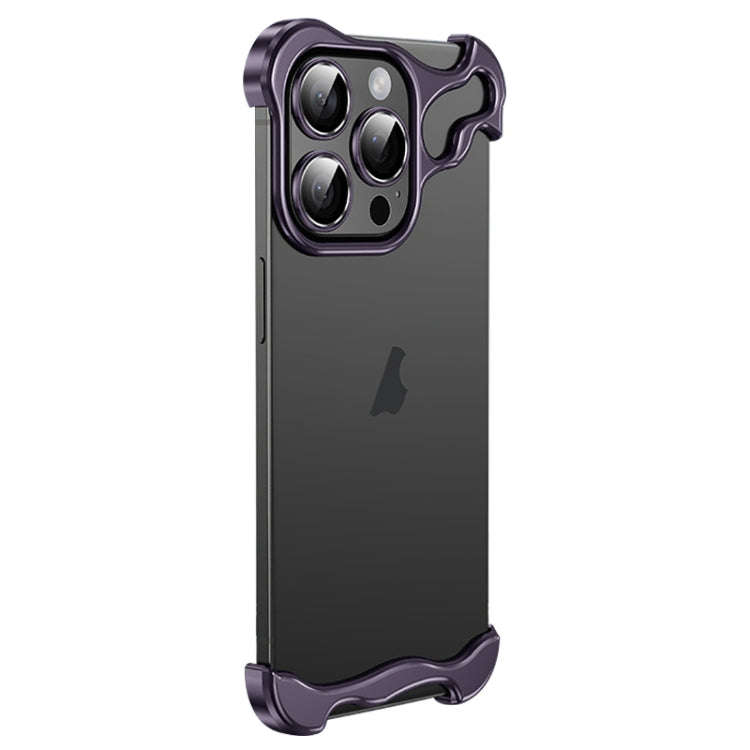 Frameless Metal Corner Pad Phone Case with Lens Film, For iPhone 13 Pro, For iPhone 13