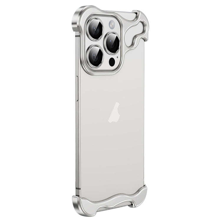 Frameless Metal Corner Pad Phone Case with Lens Film, For iPhone 13 Pro, For iPhone 13