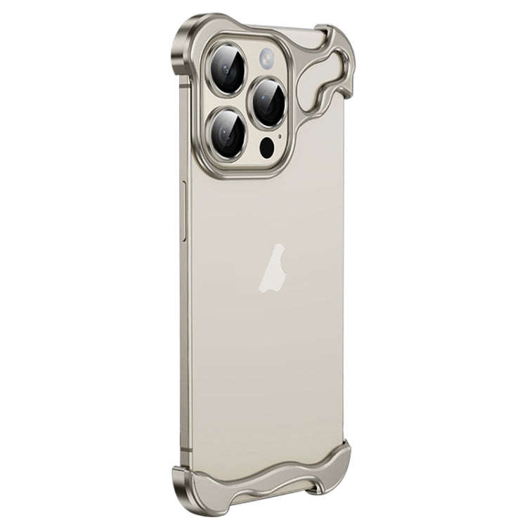 Frameless Metal Corner Pad Phone Case with Lens Film, For iPhone 13 Pro, For iPhone 13