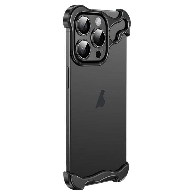 Frameless Metal Corner Pad Phone Case with Lens Film, For iPhone 13 Pro, For iPhone 13
