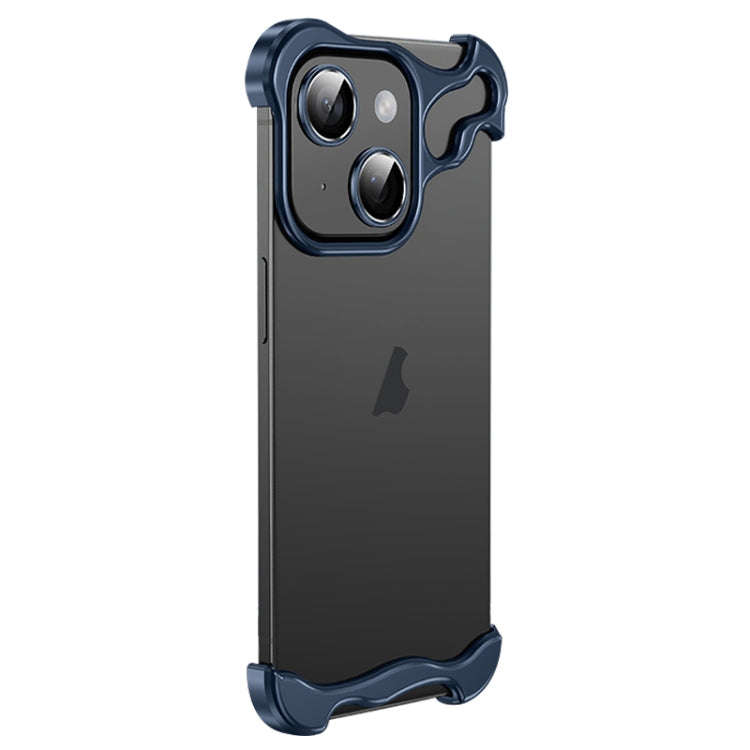 Frameless Metal Corner Pad Phone Case with Lens Film, For iPhone 13 Pro, For iPhone 13