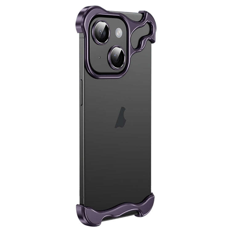 Frameless Metal Corner Pad Phone Case with Lens Film, For iPhone 13 Pro, For iPhone 13
