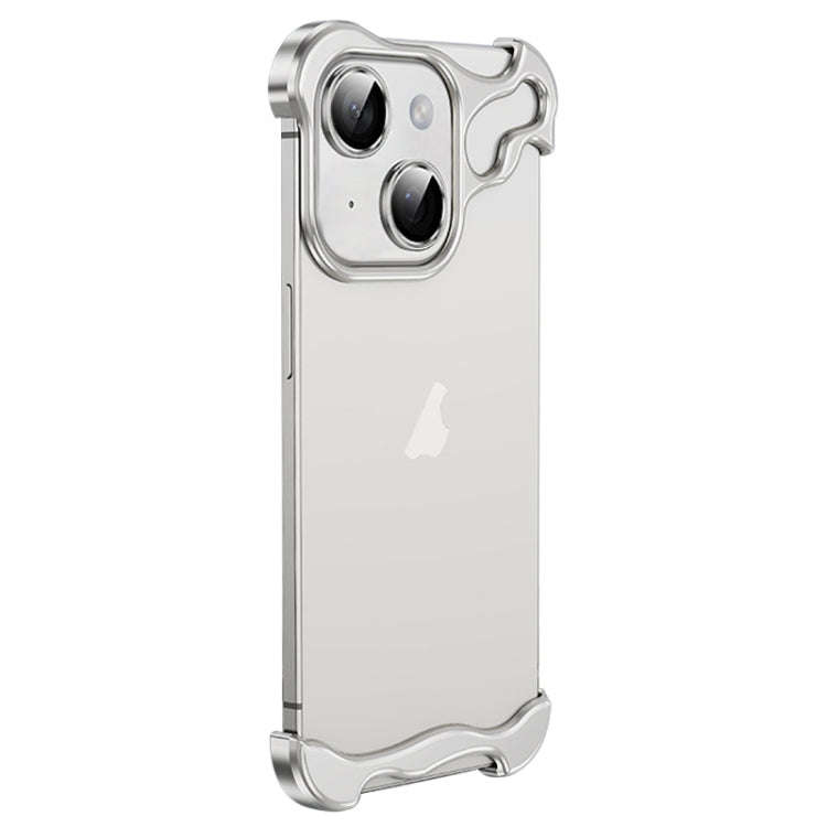 Frameless Metal Corner Pad Phone Case with Lens Film, For iPhone 13 Pro, For iPhone 13