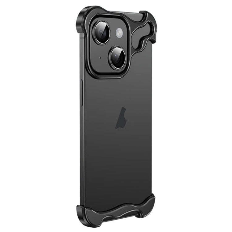 Frameless Metal Corner Pad Phone Case with Lens Film, For iPhone 13 Pro, For iPhone 13