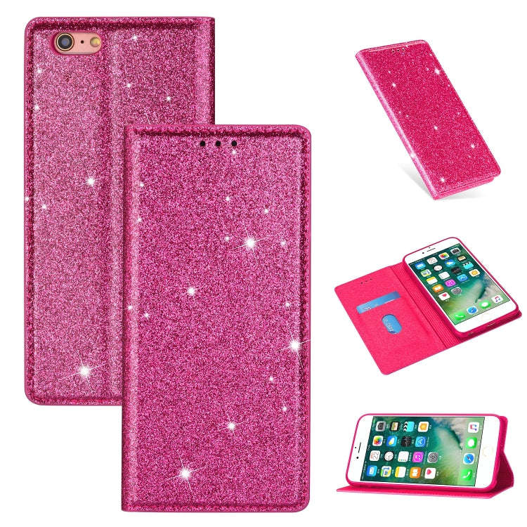 Ultrathin Glitter Magnetic Horizontal Flip Leather Case with Holder & Card Slots, For iPhone 6 Pl...