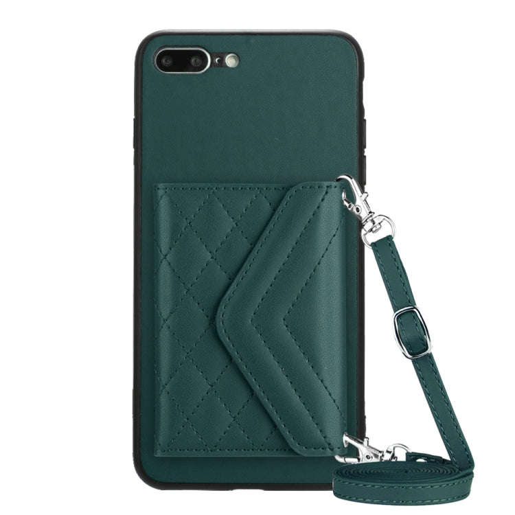 Rhombic Texture Card Bag RFID Phone Case with Long Lanyard, For iPhone 12 mini, For iPhone 11 Pro...