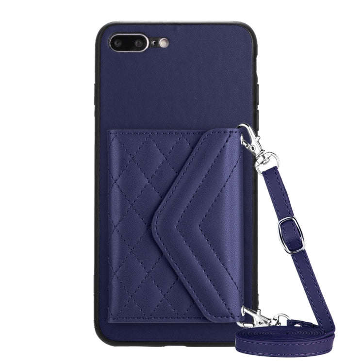 Rhombic Texture Card Bag RFID Phone Case with Long Lanyard, For iPhone 12 mini, For iPhone 11 Pro...
