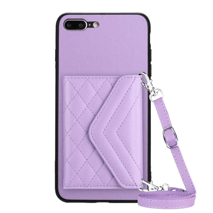 Rhombic Texture Card Bag RFID Phone Case with Long Lanyard, For iPhone 12 mini, For iPhone 11 Pro...