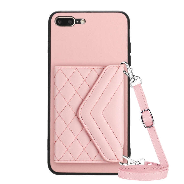 Rhombic Texture Card Bag RFID Phone Case with Long Lanyard, For iPhone 12 mini, For iPhone 11 Pro...