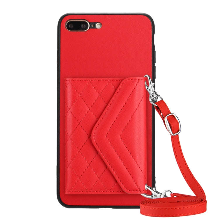 Rhombic Texture Card Bag RFID Phone Case with Long Lanyard, For iPhone 12 mini, For iPhone 11 Pro...