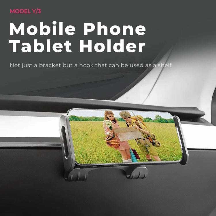 For Tesla Model 3 / Y Car Co-pilot Glove Box Hook Phone Tablet Holder, Hook Base, Hook Base + Pho...