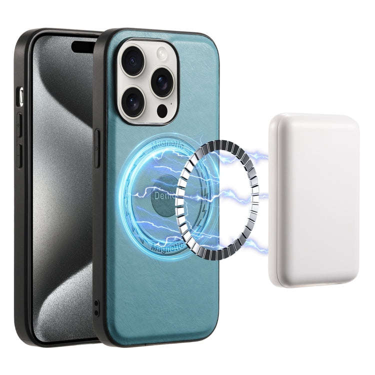 Denior Cowhide Texture Leather MagSafe Phone Case, For iPhone 16 Pro Max, For iPhone 16 Pro, For ...
