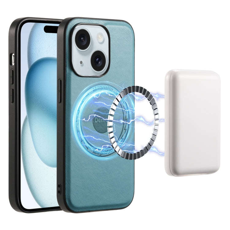 Denior Cowhide Texture Leather MagSafe Phone Case, For iPhone 16 Pro Max, For iPhone 16 Pro, For ...
