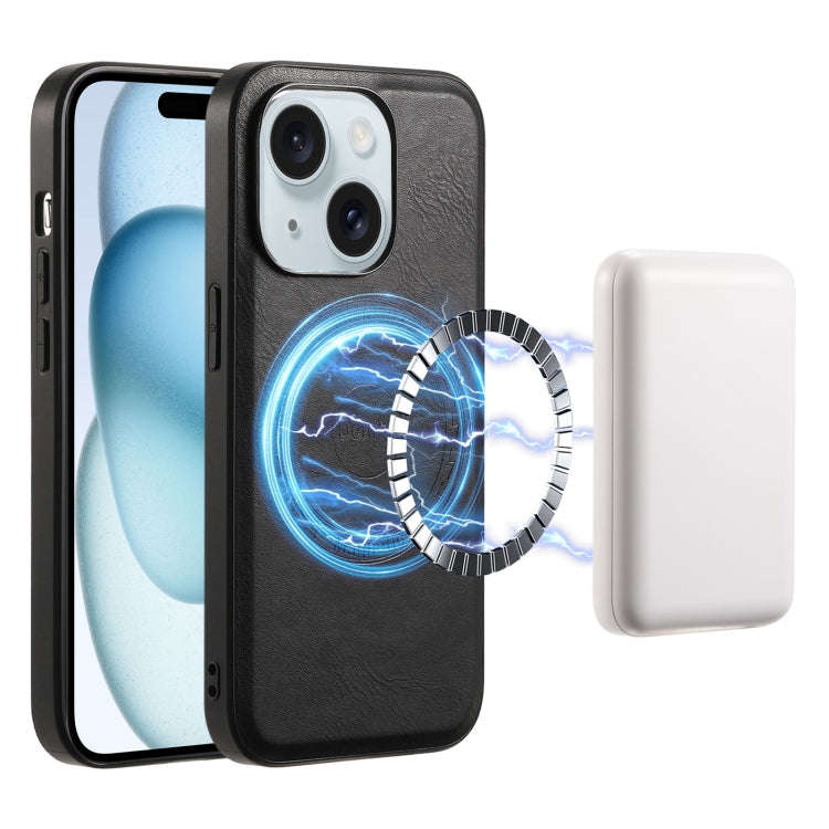 Denior Cowhide Texture Leather MagSafe Phone Case, For iPhone 16 Pro Max, For iPhone 16 Pro, For ...