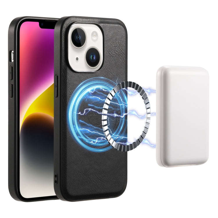Denior Cowhide Texture Leather MagSafe Phone Case, For iPhone 16 Pro Max, For iPhone 16 Pro, For ...