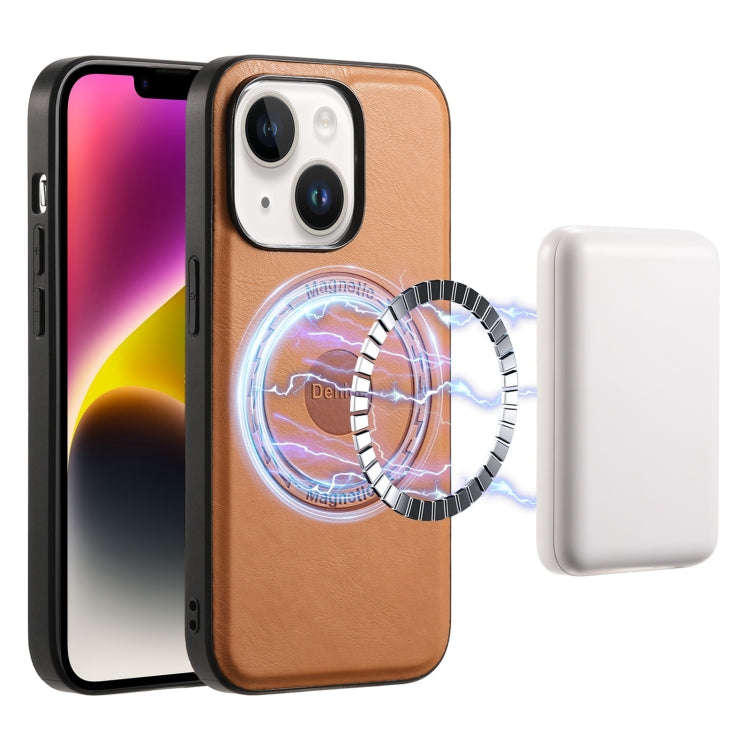 Denior Cowhide Texture Leather MagSafe Phone Case, For iPhone 16 Pro Max, For iPhone 16 Pro, For ...