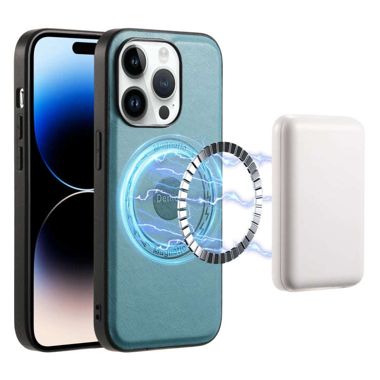 Denior Cowhide Texture Leather MagSafe Phone Case, For iPhone 16 Pro Max, For iPhone 16 Pro, For ...