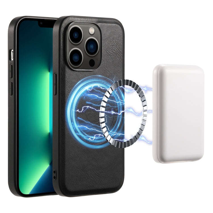 Denior Cowhide Texture Leather MagSafe Phone Case, For iPhone 13 Pro Max, For iPhone 13 Pro, For ...