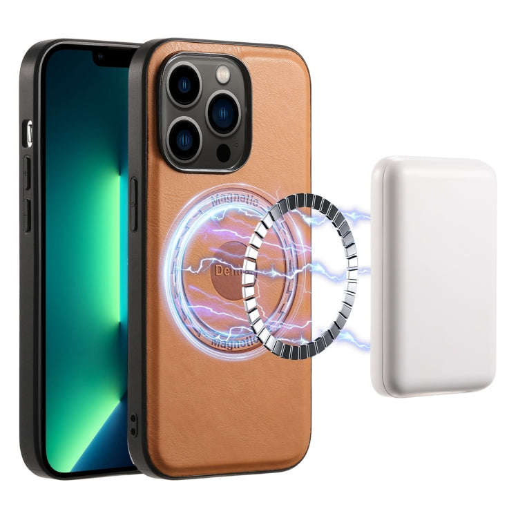 Denior Cowhide Texture Leather MagSafe Phone Case, For iPhone 13 Pro Max, For iPhone 13 Pro, For ...