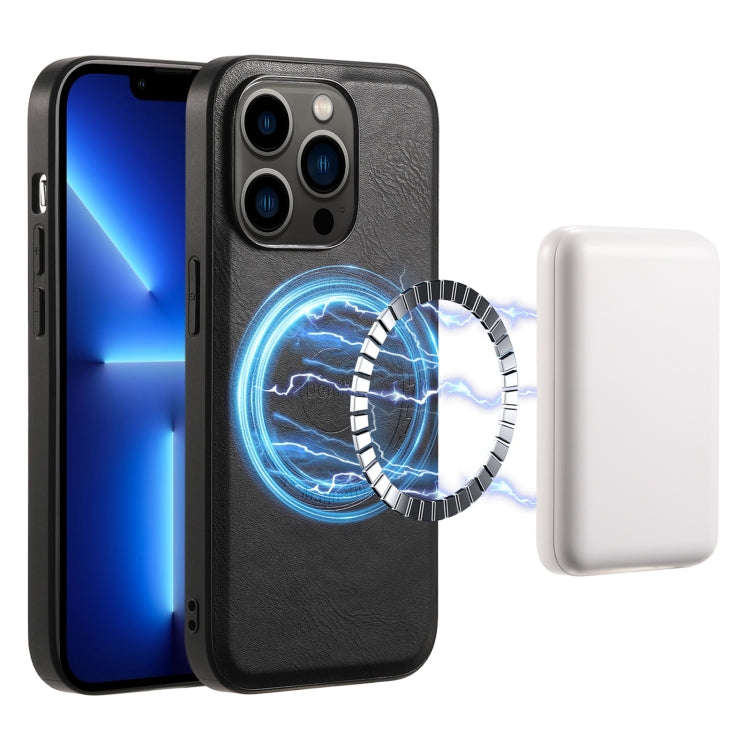 Denior Cowhide Texture Leather MagSafe Phone Case, For iPhone 13 Pro Max, For iPhone 13 Pro, For ...