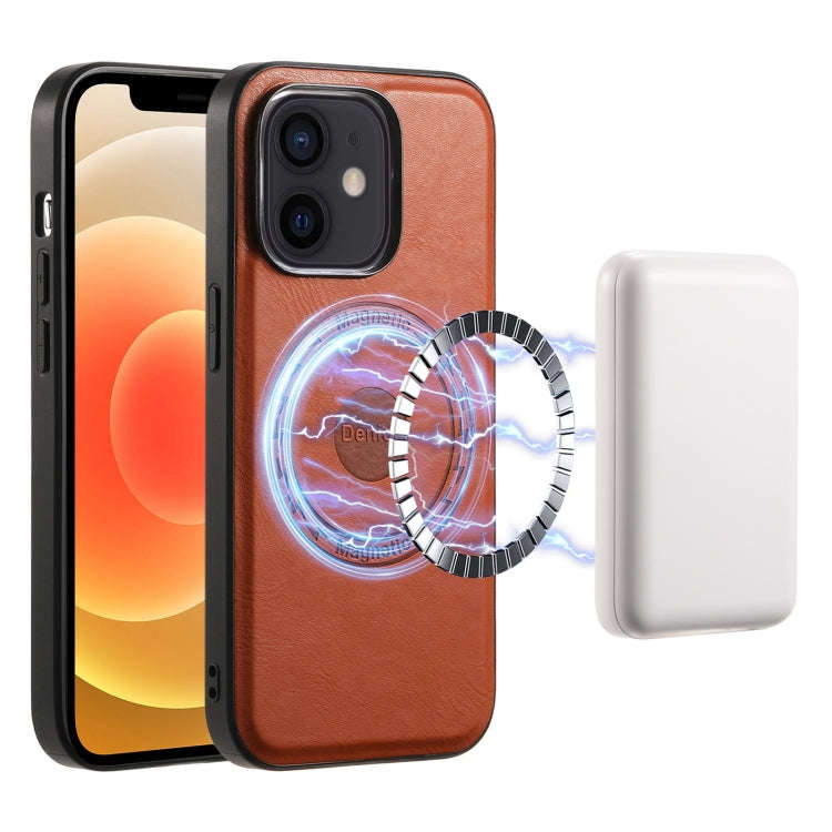 Denior Cowhide Texture Leather MagSafe Phone Case, For iPhone 13 Pro Max, For iPhone 13 Pro, For ...