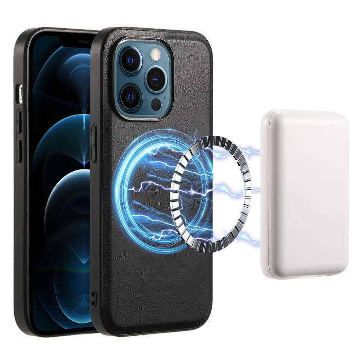 Denior Cowhide Texture Leather MagSafe Phone Case, For iPhone 13 Pro Max, For iPhone 13 Pro, For ...