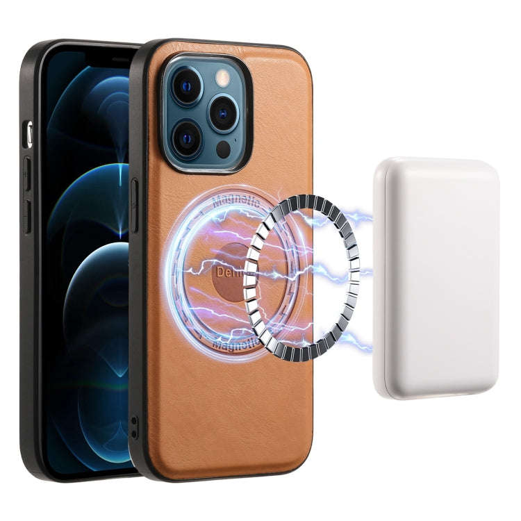 Denior Cowhide Texture Leather MagSafe Phone Case, For iPhone 13 Pro Max, For iPhone 13 Pro, For ...