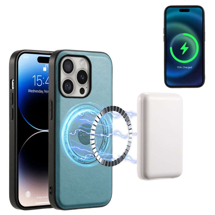 Denior Cowhide Texture Leather MagSafe Phone Case, For iPhone 16 Pro Max, For iPhone 16 Pro, For ...