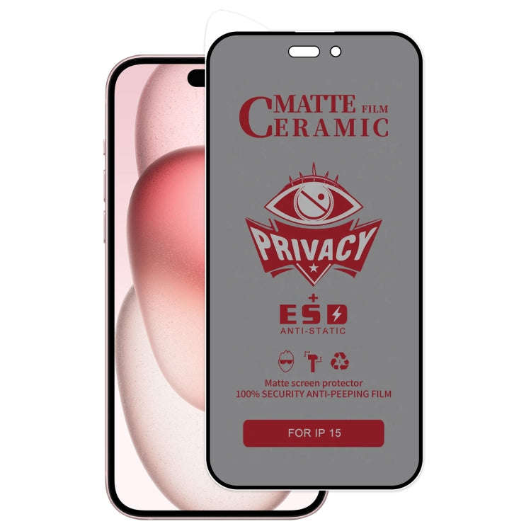 Full Coverage Frosted Privacy Ceramic Film, For iPhone 17e / 16e / 14 / 13 Pro / 13, For iPhone 1...
