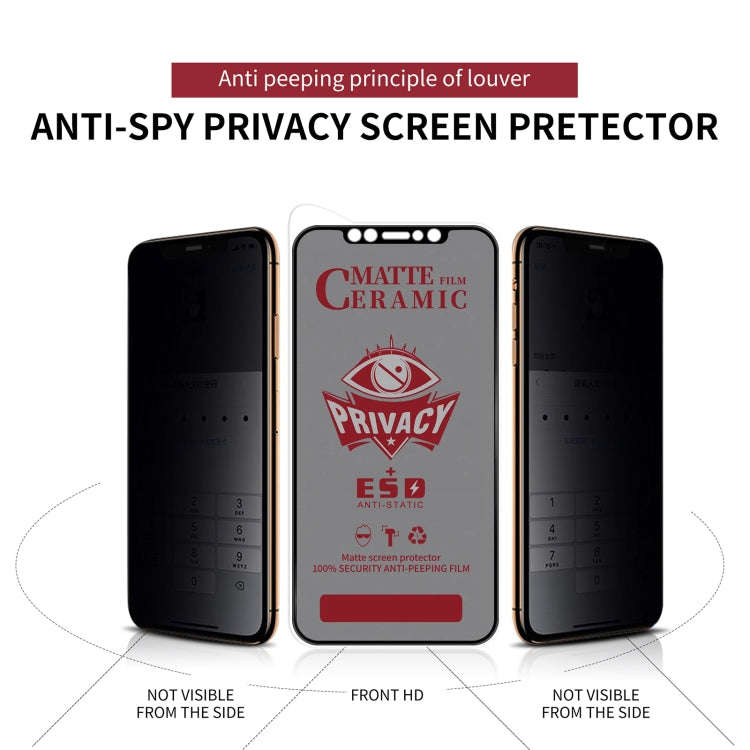 Full Coverage Frosted Privacy Ceramic Film, For iPhone 17e / 16e / 14 / 13 Pro / 13, For iPhone 1...