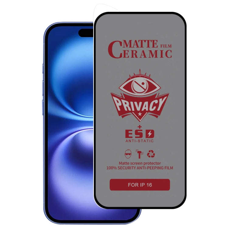 Full Coverage Frosted Privacy Ceramic Film, For iPhone 17e / 16e / 14 / 13 Pro / 13, For iPhone 1...