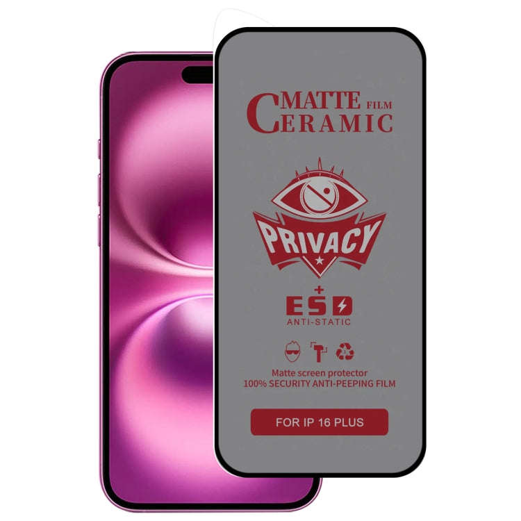 Full Coverage Frosted Privacy Ceramic Film, For iPhone 17e / 16e / 14 / 13 Pro / 13, For iPhone 1...