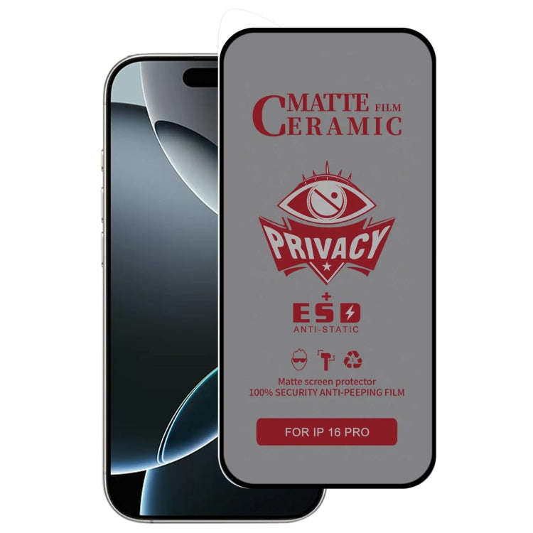 Full Coverage Frosted Privacy Ceramic Film, For iPhone 17e / 16e / 14 / 13 Pro / 13, For iPhone 1...