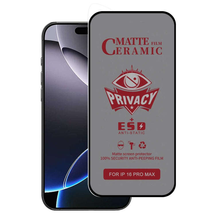 Full Coverage Frosted Privacy Ceramic Film, For iPhone 17e / 16e / 14 / 13 Pro / 13, For iPhone 1...