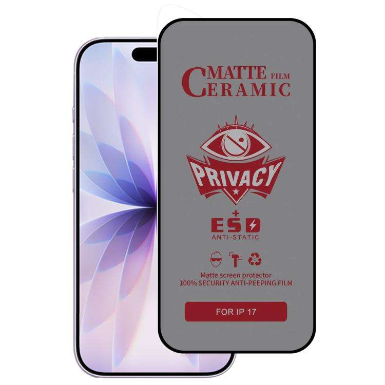 Full Coverage Frosted Privacy Ceramic Film, For iPhone 17e / 16e / 14 / 13 Pro / 13, For iPhone 1...